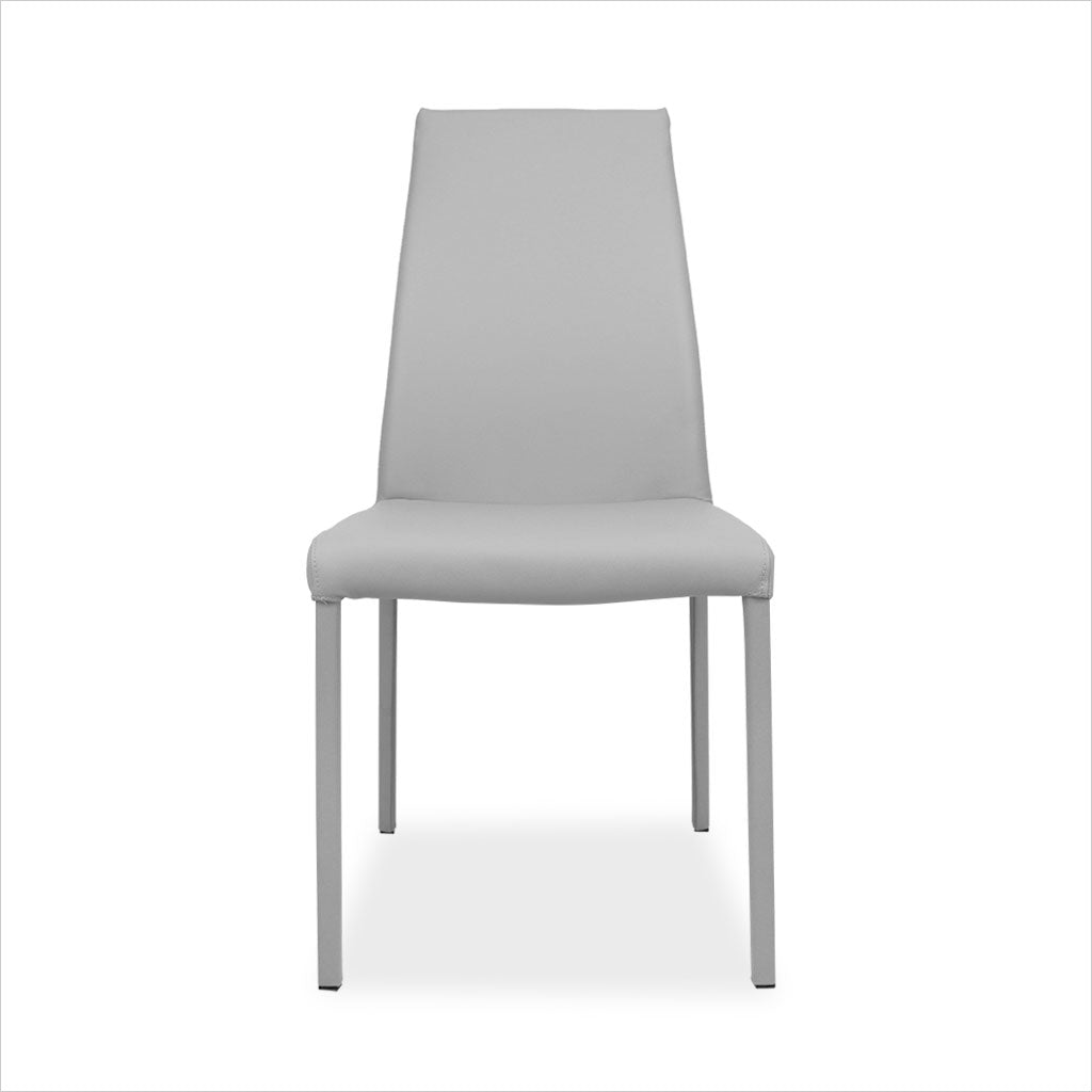 grey leather dining chair