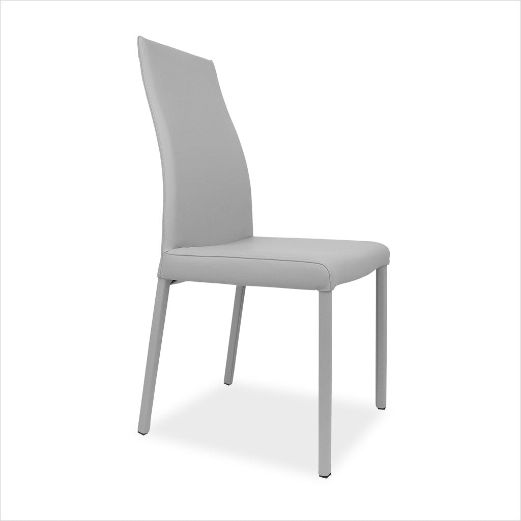 grey leather dining chair