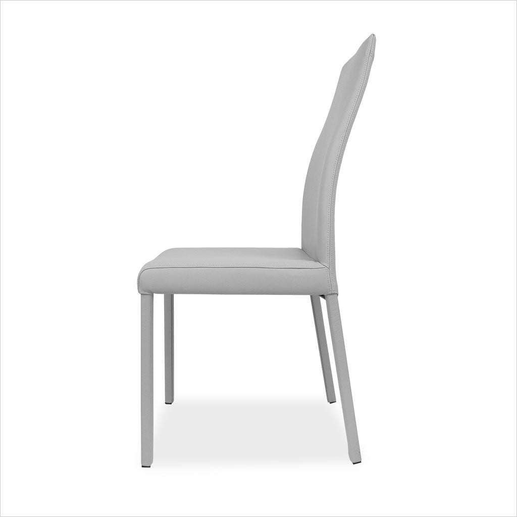 grey leather dining chair