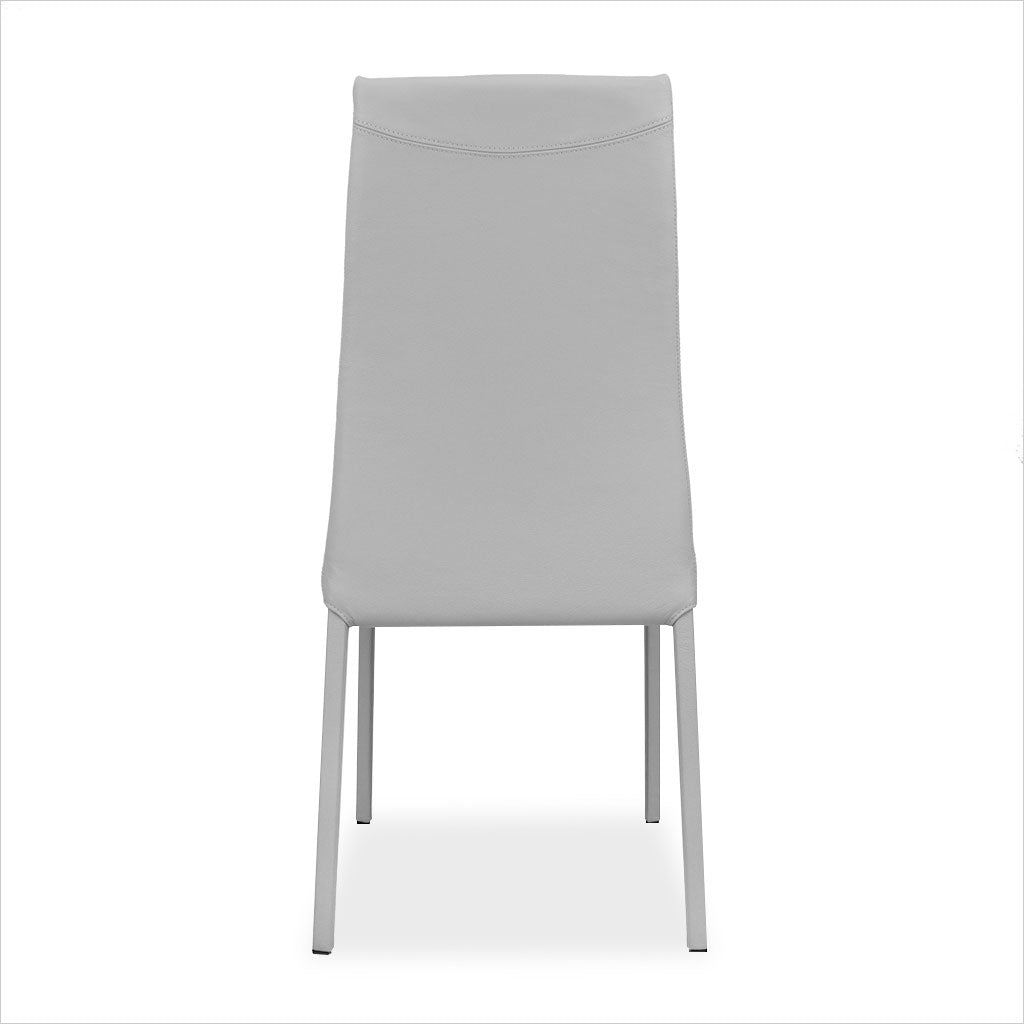 grey leather dining chair