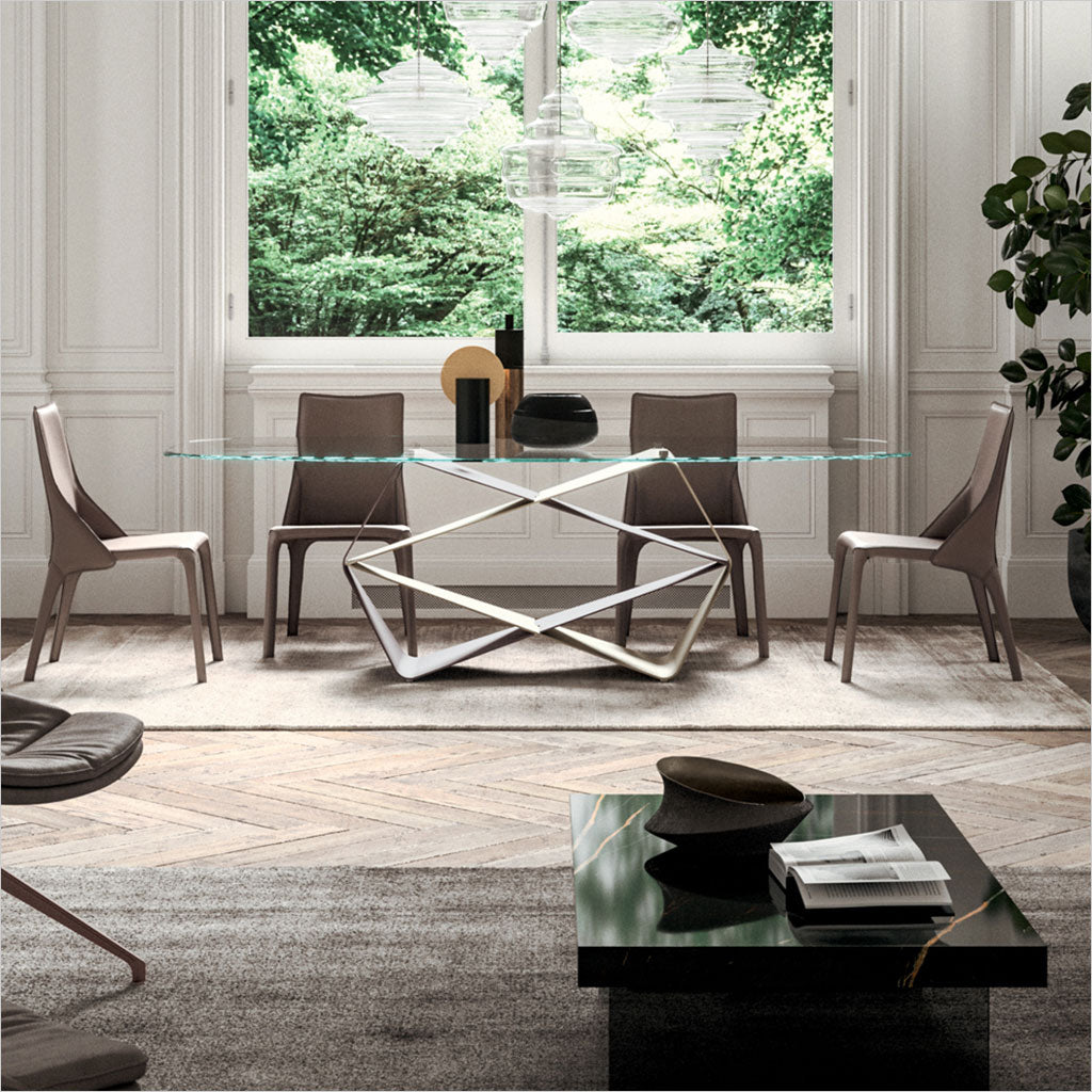 glass top dining table