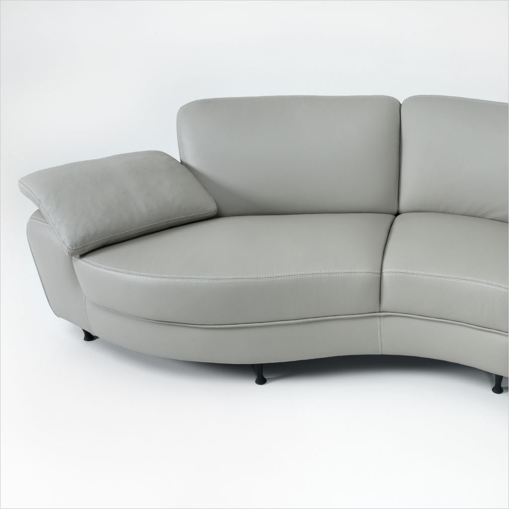 curved leather sectional