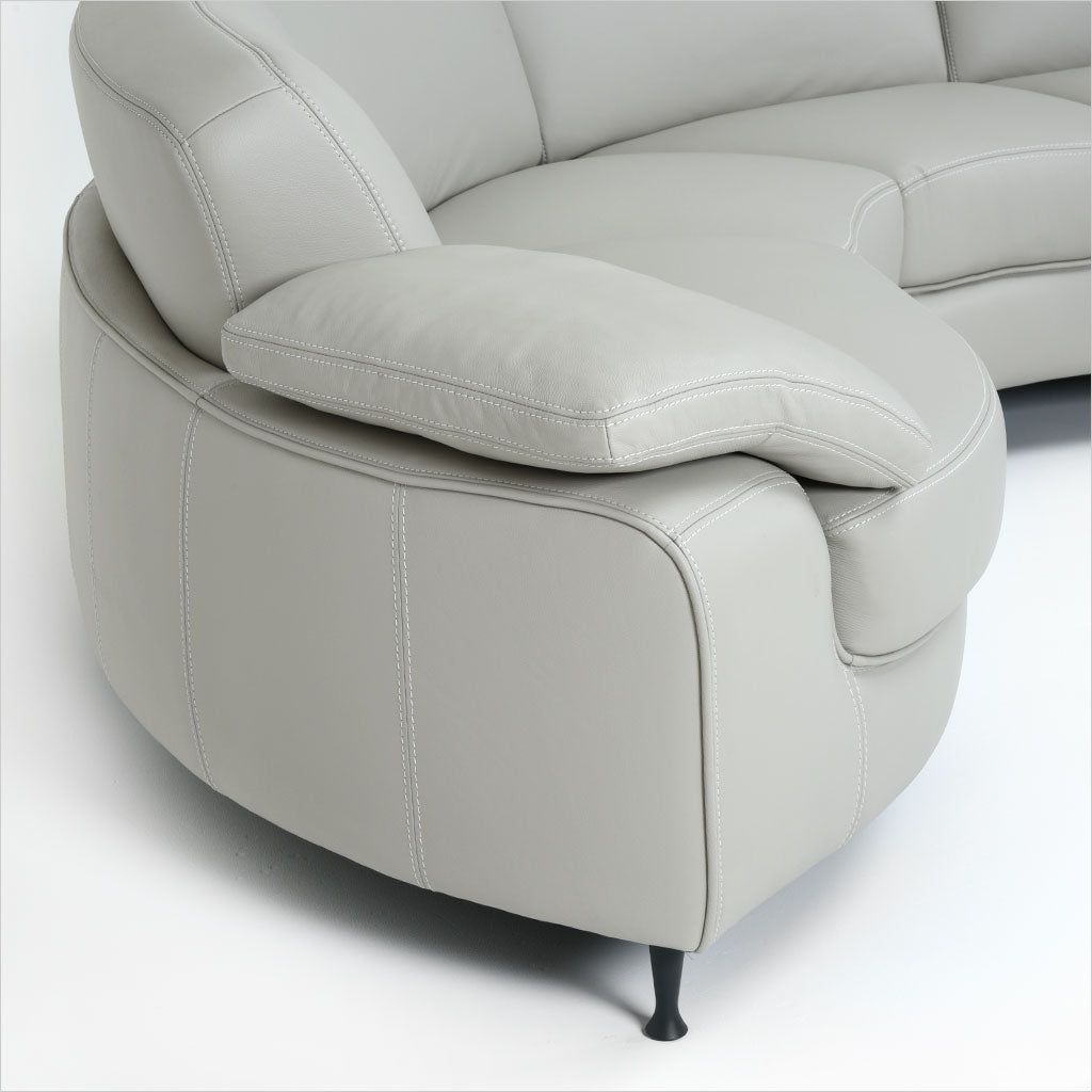 curved leather sectional