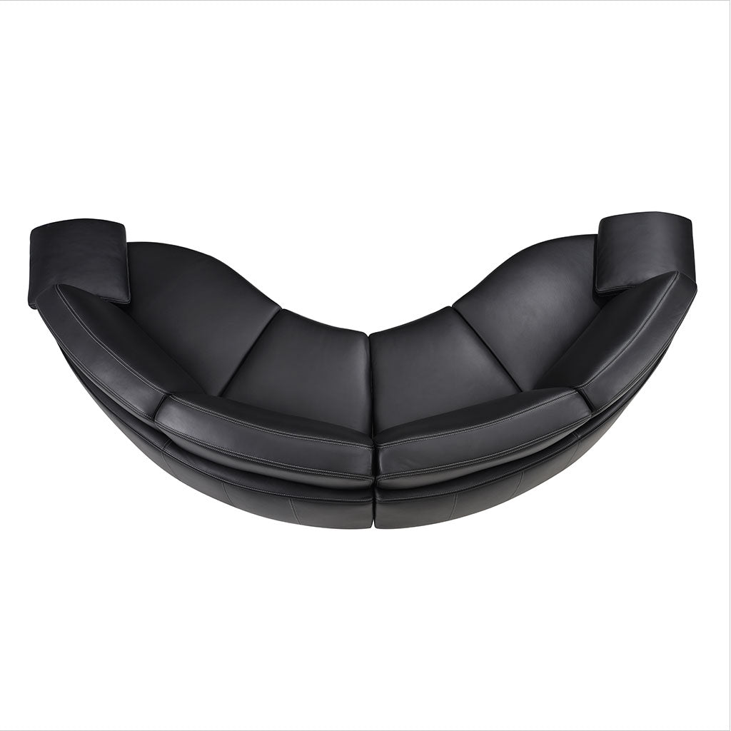 curved leather sectional