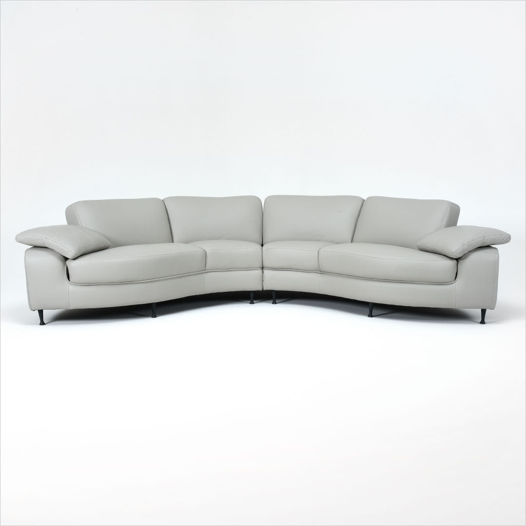curved leather sectional