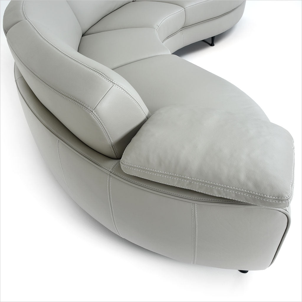 curved leather sectional