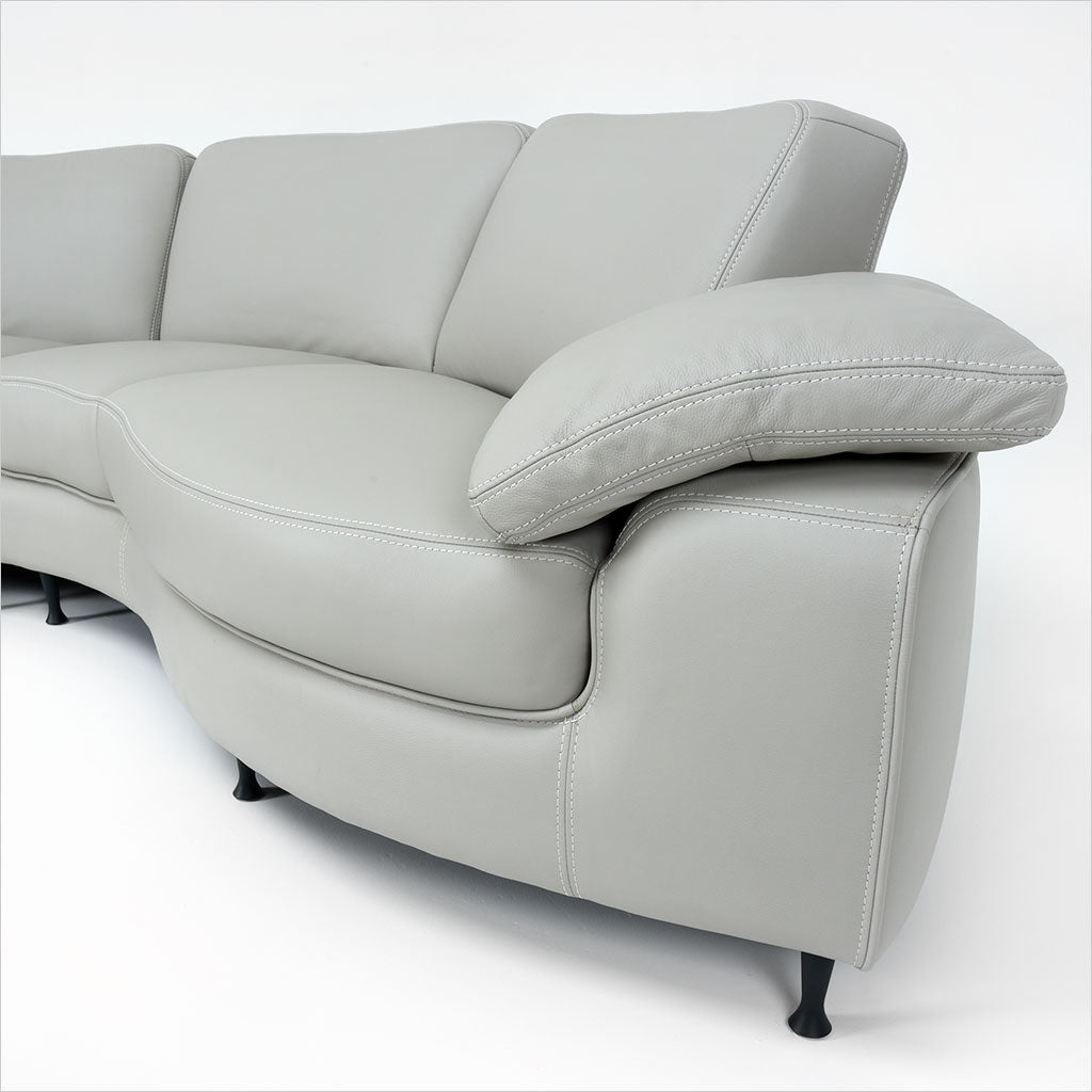 curved leather sectional