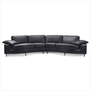 curved leather sectional