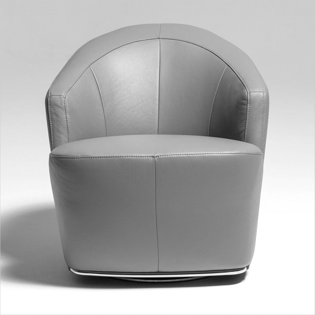 leather accent chair with swivel base
