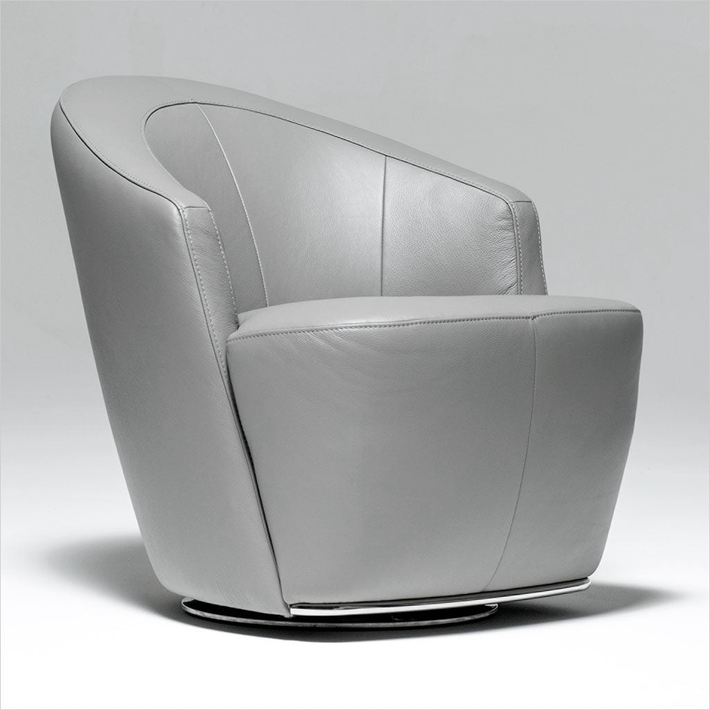leather accent chair with swivel base