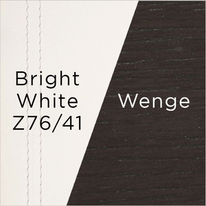 bright white leather and wenge wood swatch