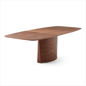 expandable dining table in walnut