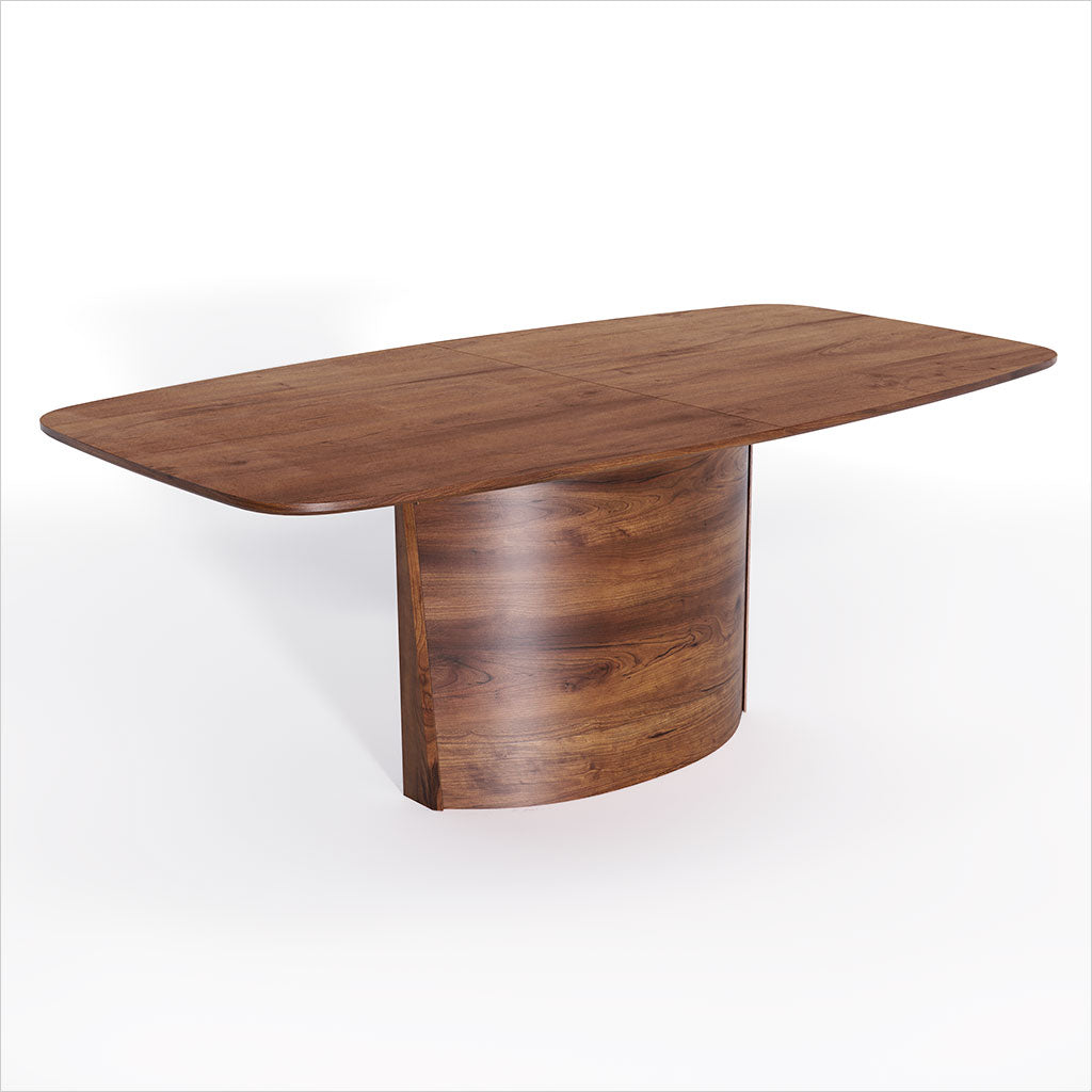 expandable dining table in walnut