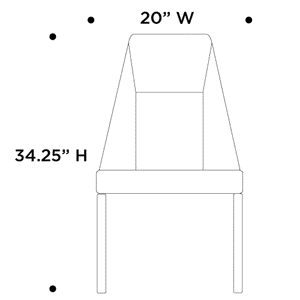 schematic of leather dining chair