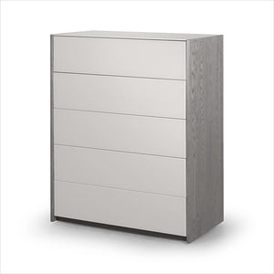 high chest in grey with glass front and top