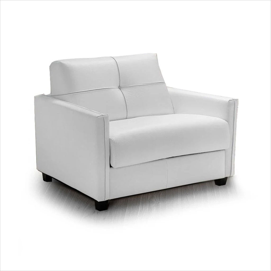 Abra Sleeper Chair White Leather