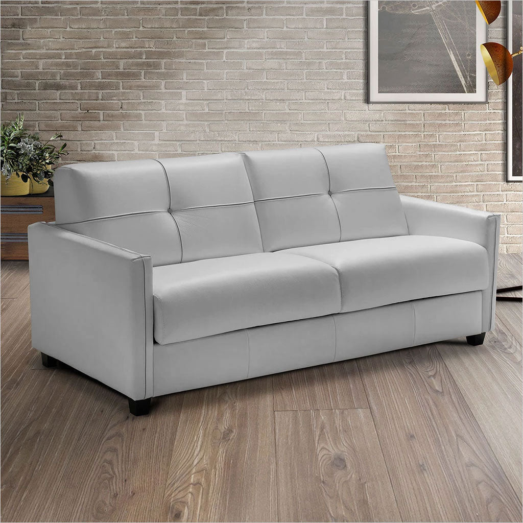 Abra Sleeper Sofa Light Grey Leather