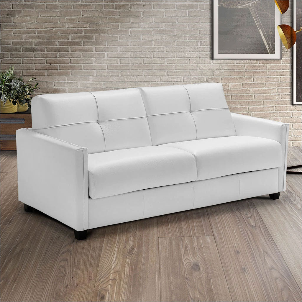 Abra Sleeper Sofa White Leather