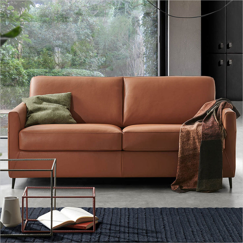Dejavu Sleeper Sofa - Cognac Leather