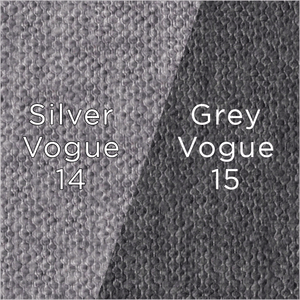 grey cover with silver pillows fabric swatch