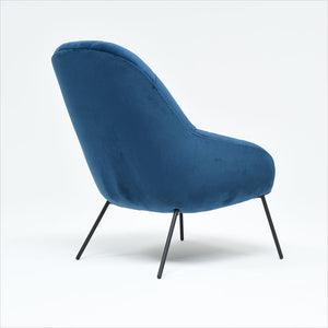 accent chair upholstered in blue fabric