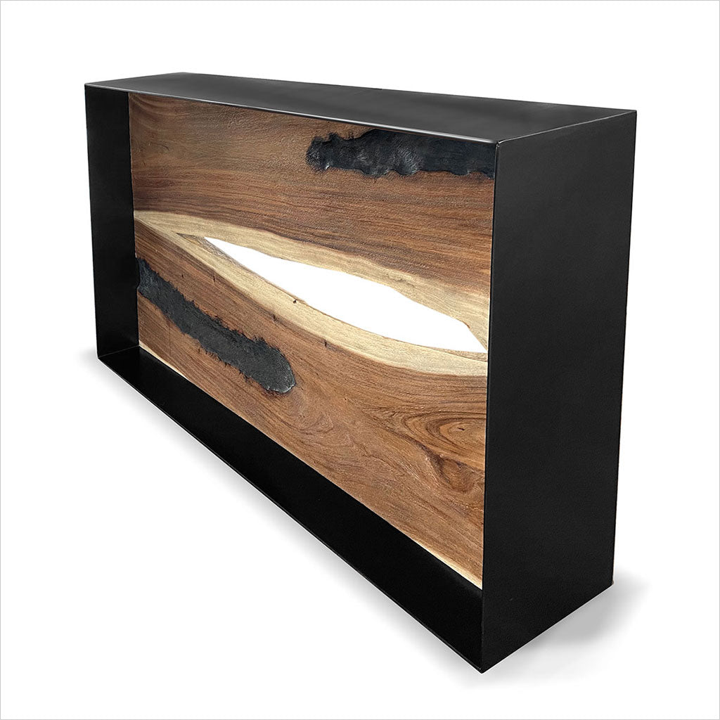 console table with acacia wood