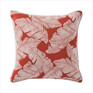 outdoor pillow with leaf pattern
