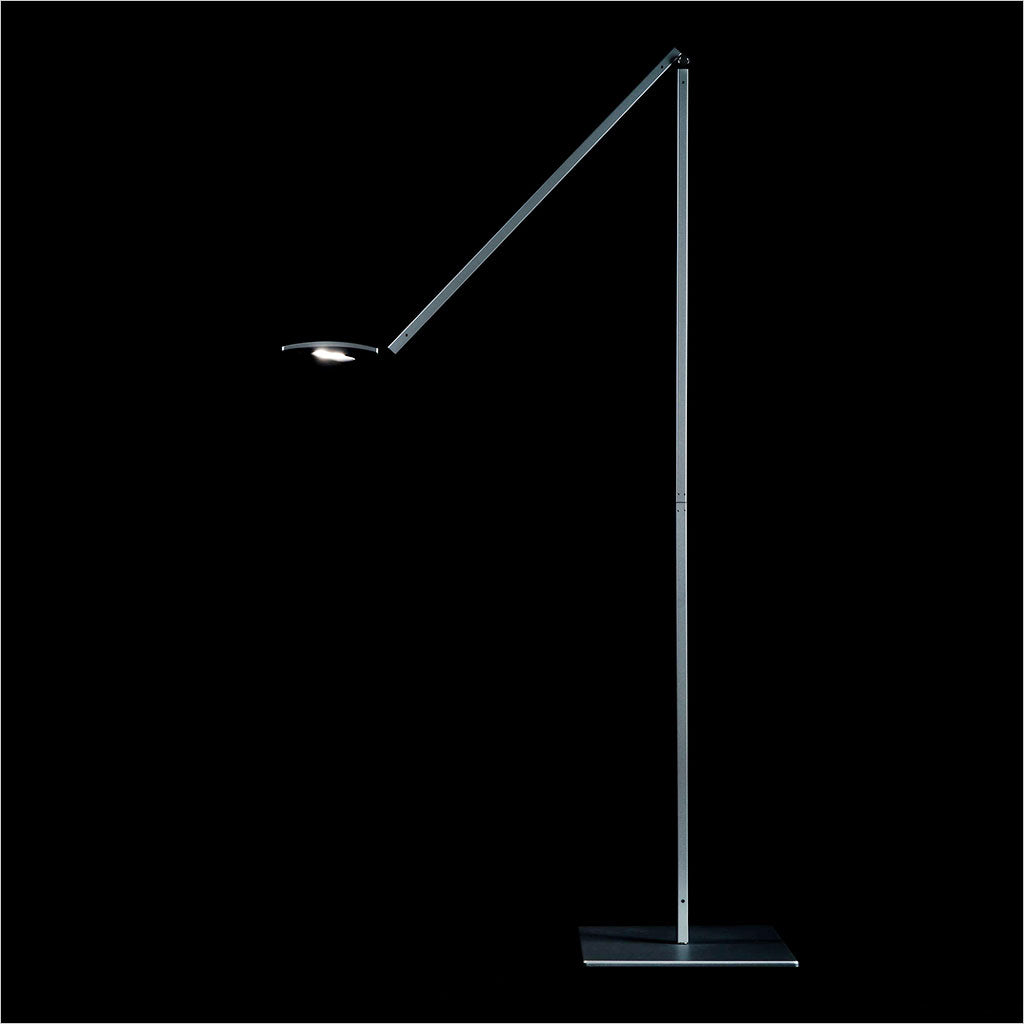 silver floor lamp