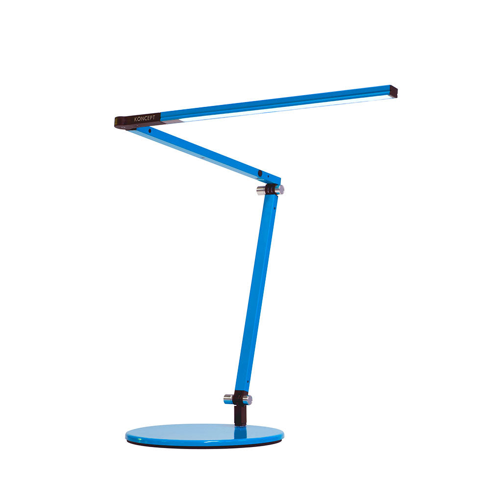 blue desk lamp