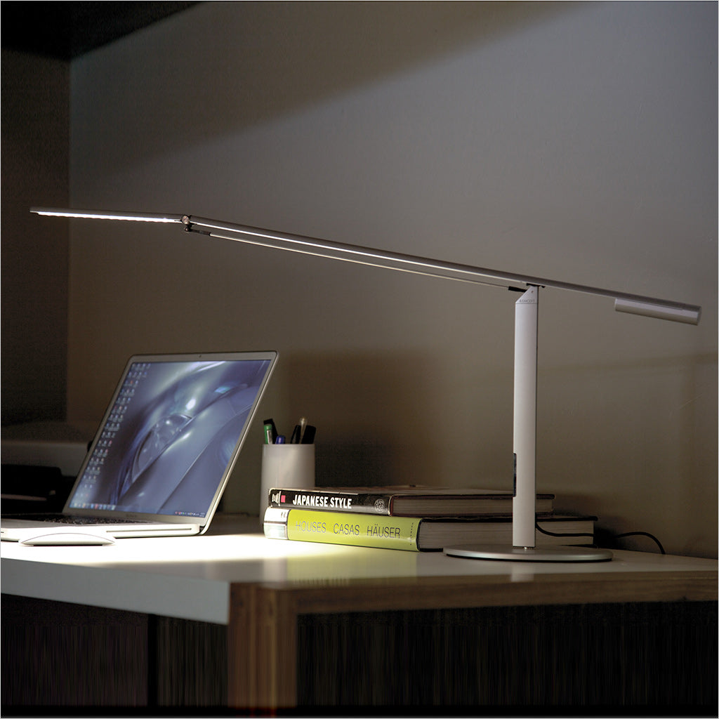 silver grey task lamp