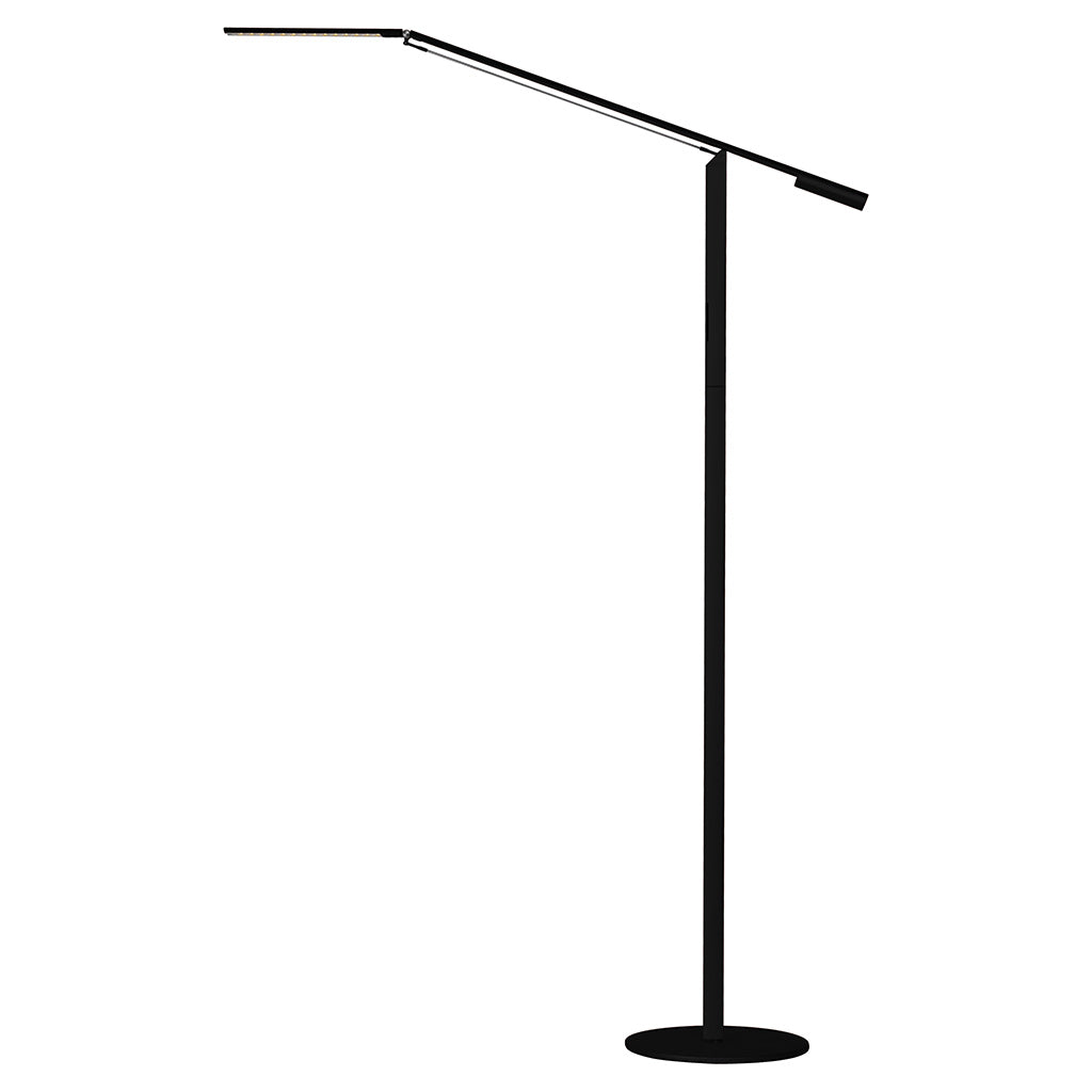 black metallic floor lamp