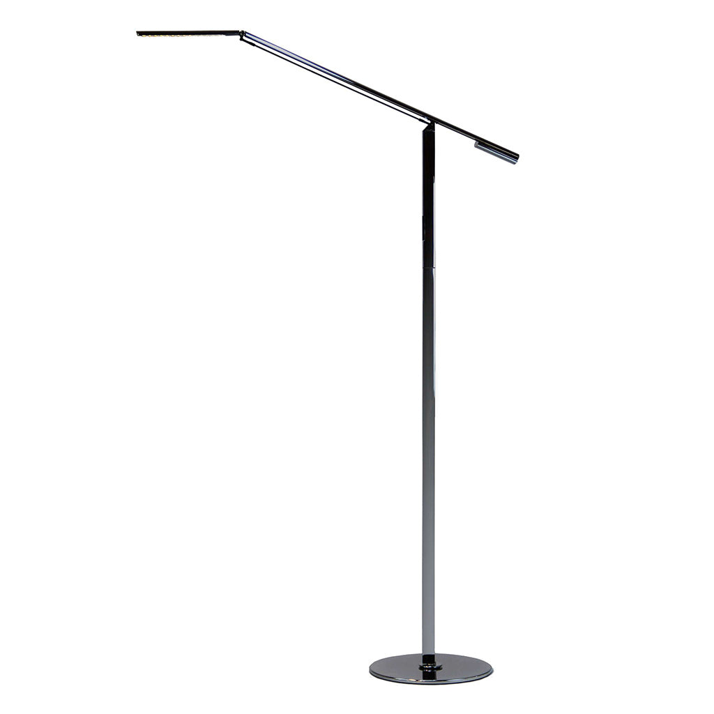 black metallic floor lamp