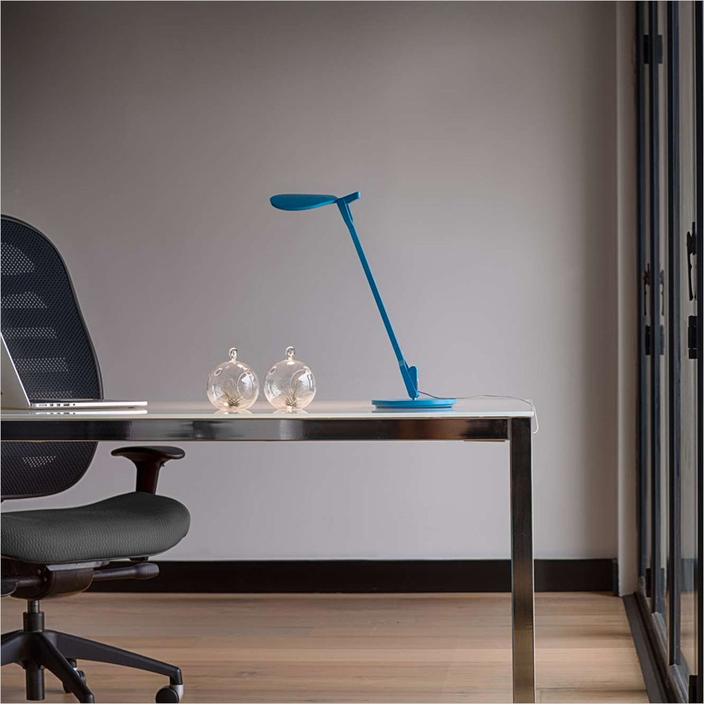 blue desk lamp