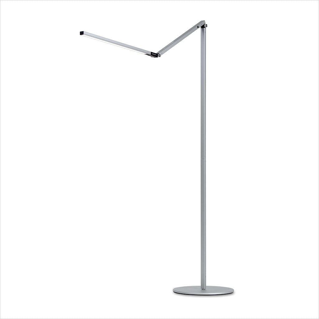 silver floor lamp
