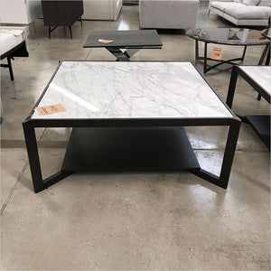 coffee table with white marble top