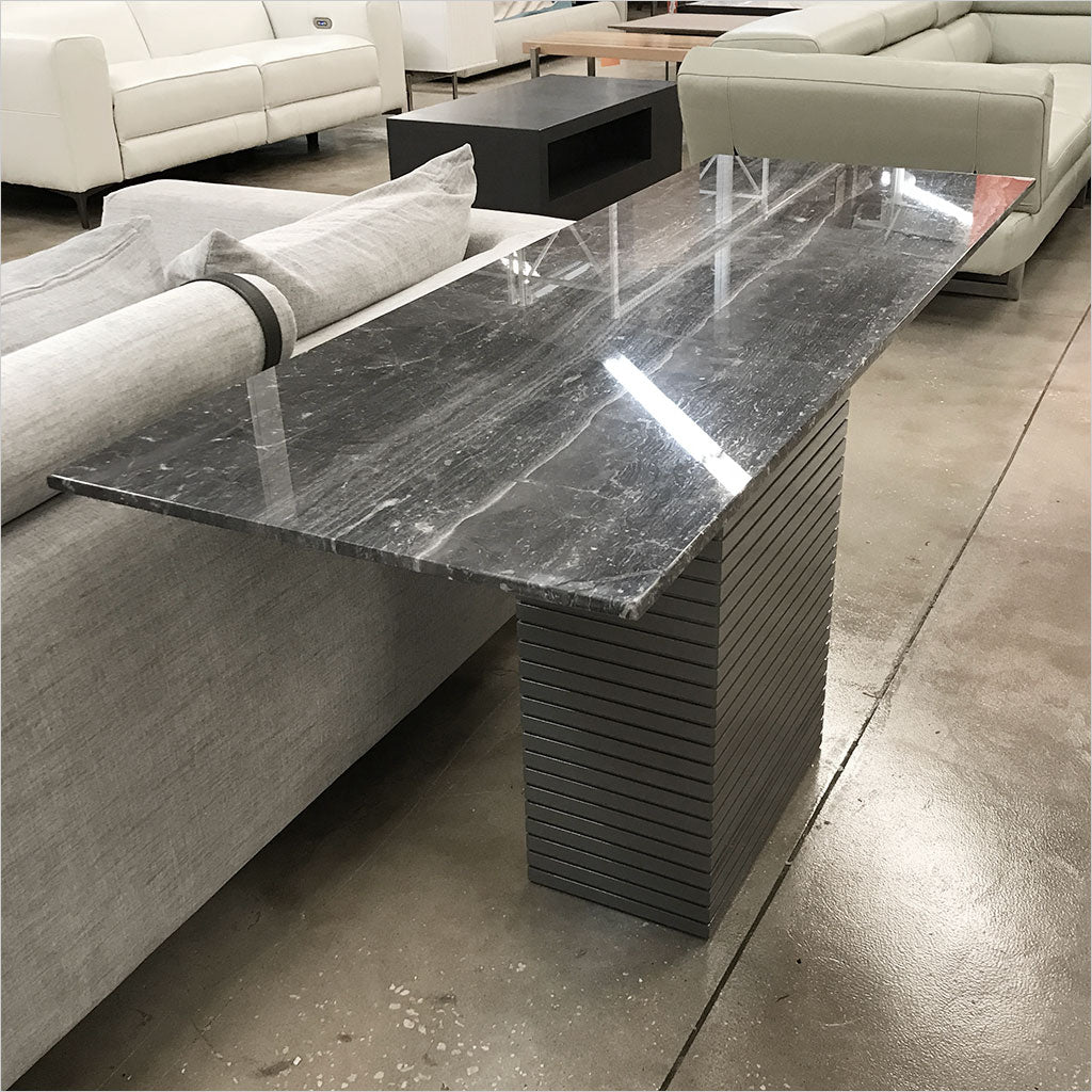 console table with midnight marble top