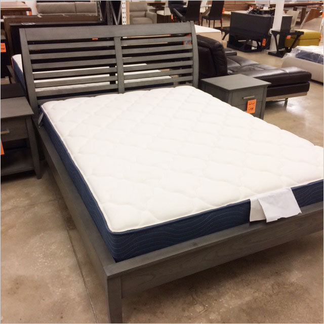 platform bed with slatted headboard