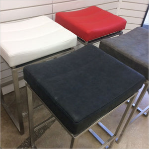counter stool with upholstered seat and metal base