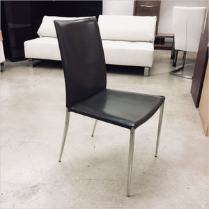 leather dining chair with metal legs