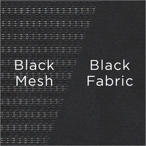 black mesh and black fabric swatch