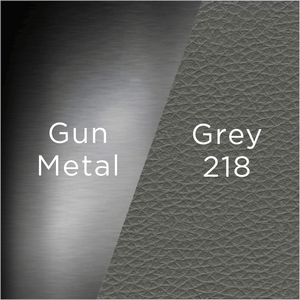 gun metal and grey leather swatch